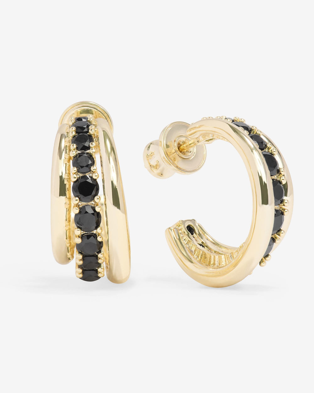 Oh She Fancy Smooth & Diamond Hoops