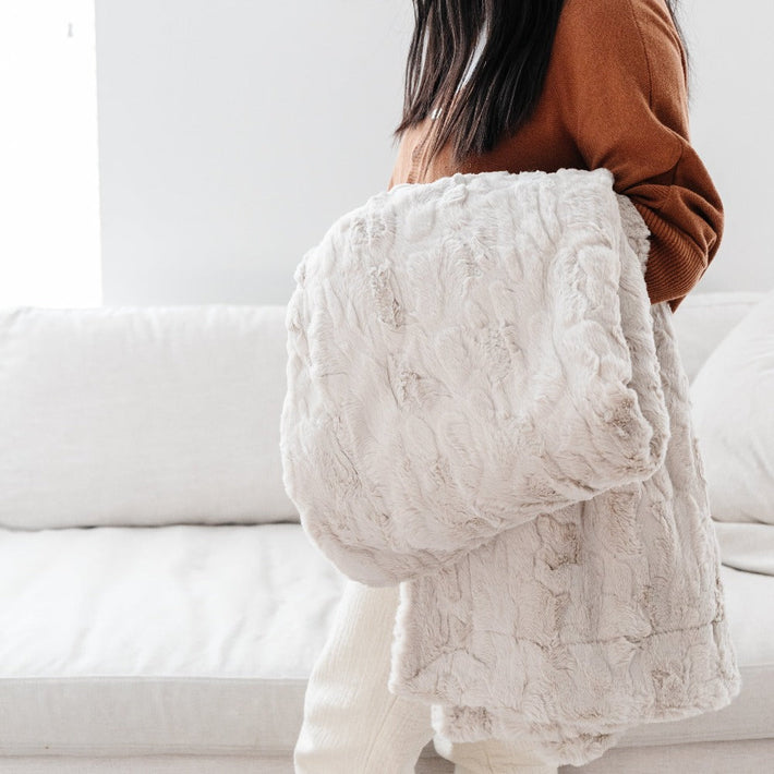 Patterned Faux Fur Blanket
