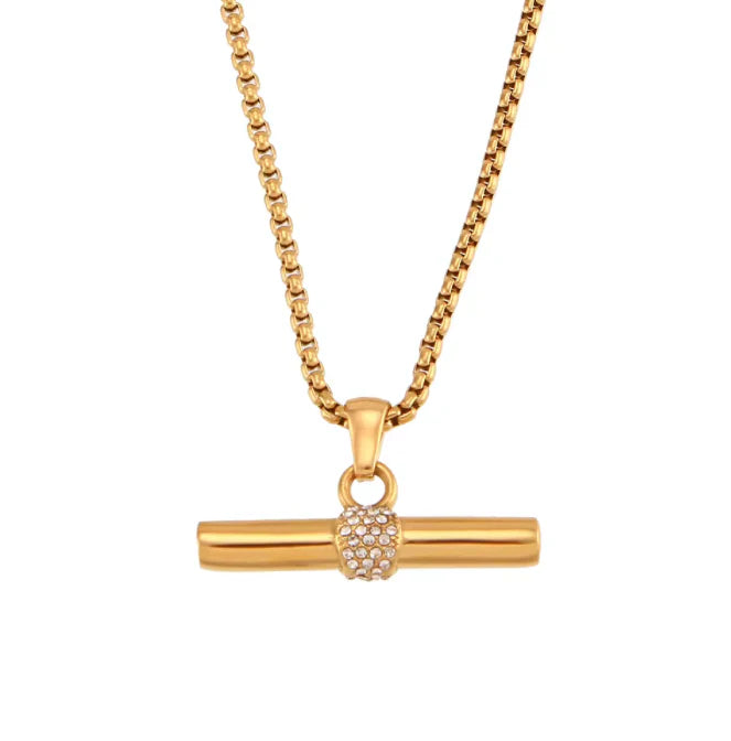 Chelsea CZ Bar Necklace