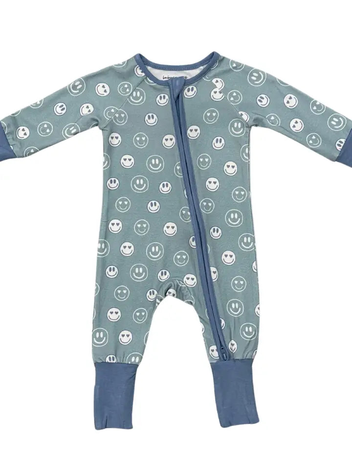 Heart Eyes Long Sleeve Zip Romper