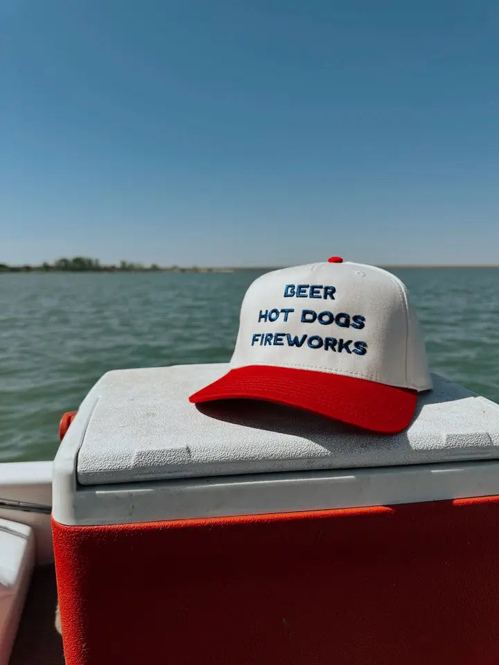 Beer Hot Dogs Fireworks Trucker Hat