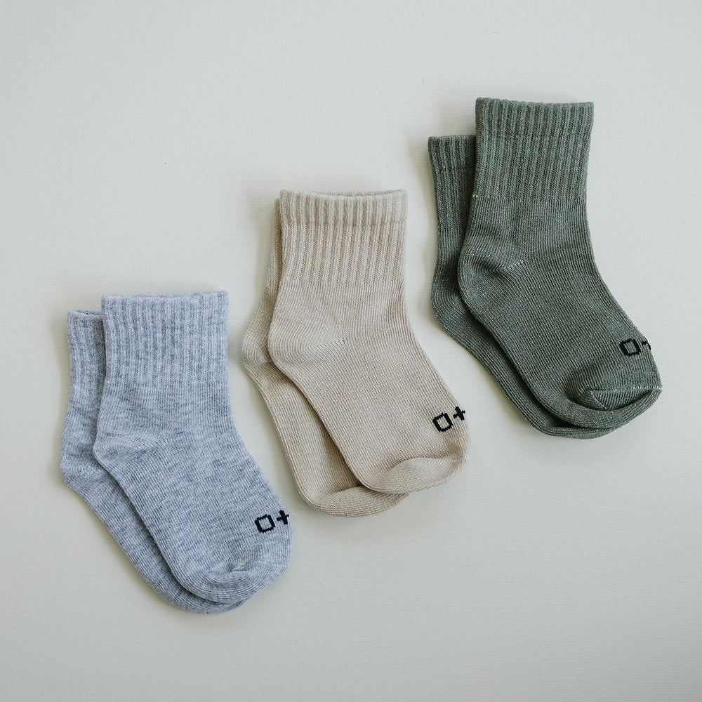 Crew Socks 3 Pack Earth Solid