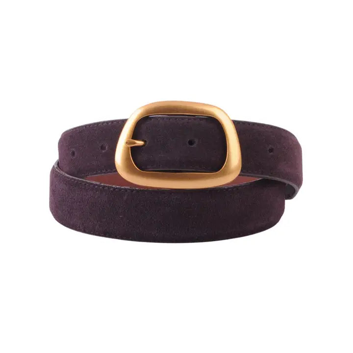 Suede Belt With Asymmetrical Buckle