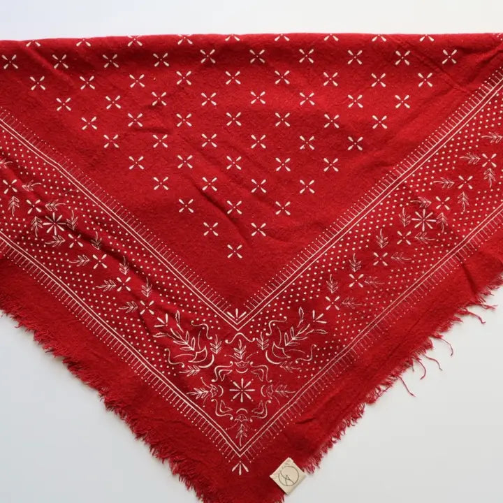 Classic Print Naturally Dyed Bandana Scarf