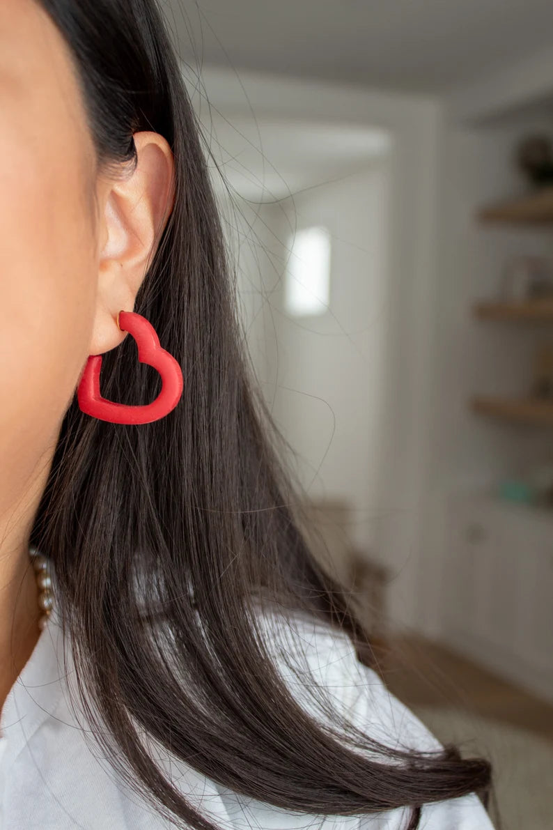 Heart Hoop Earrings