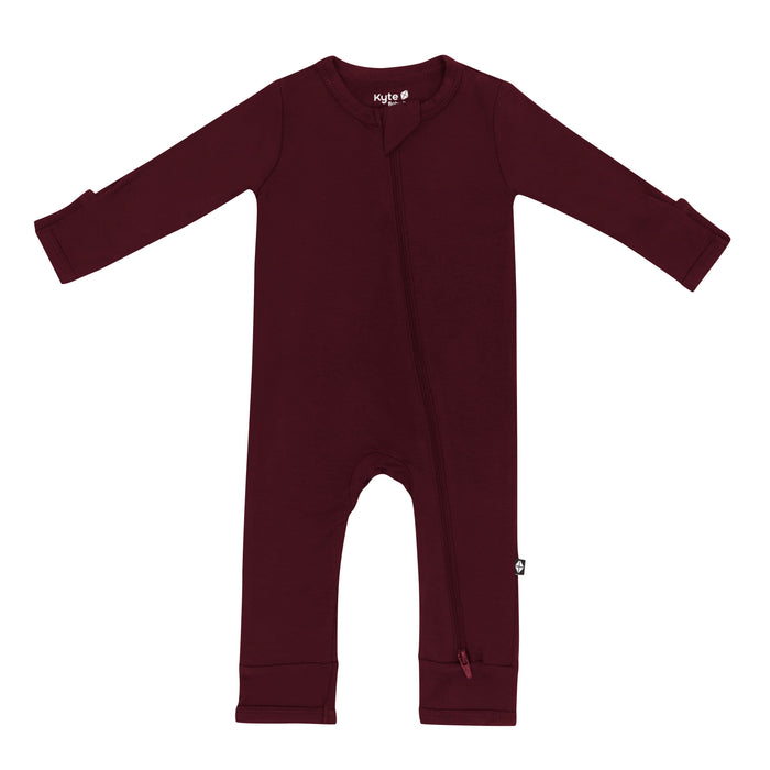 Burgundy Zippered Footie