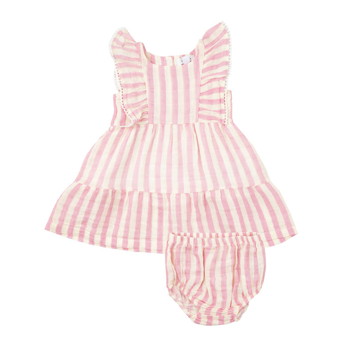 Pink Stripe - Dress and Diaper Cover