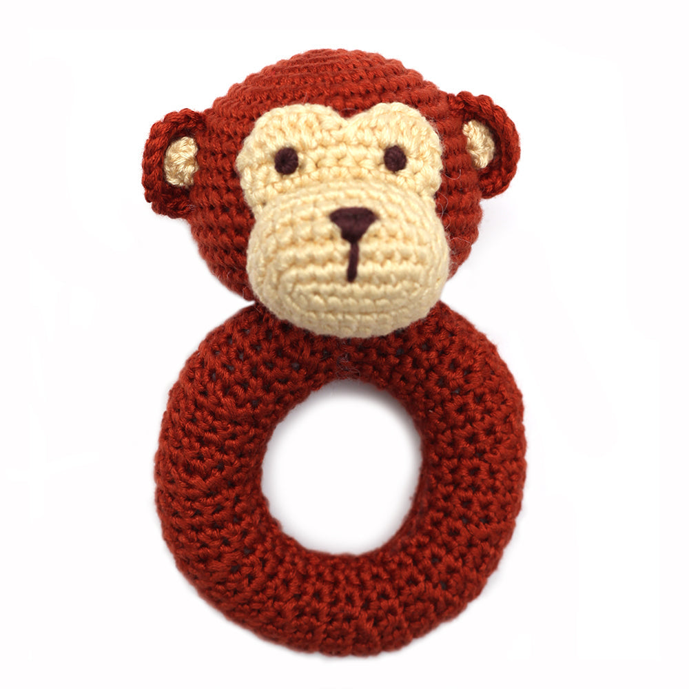 Monkey Ring Crocheted Hand Rattle