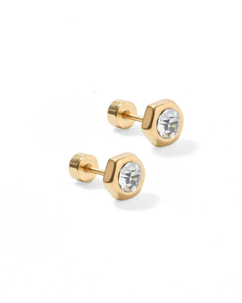 Addison Clear Screwback Studs