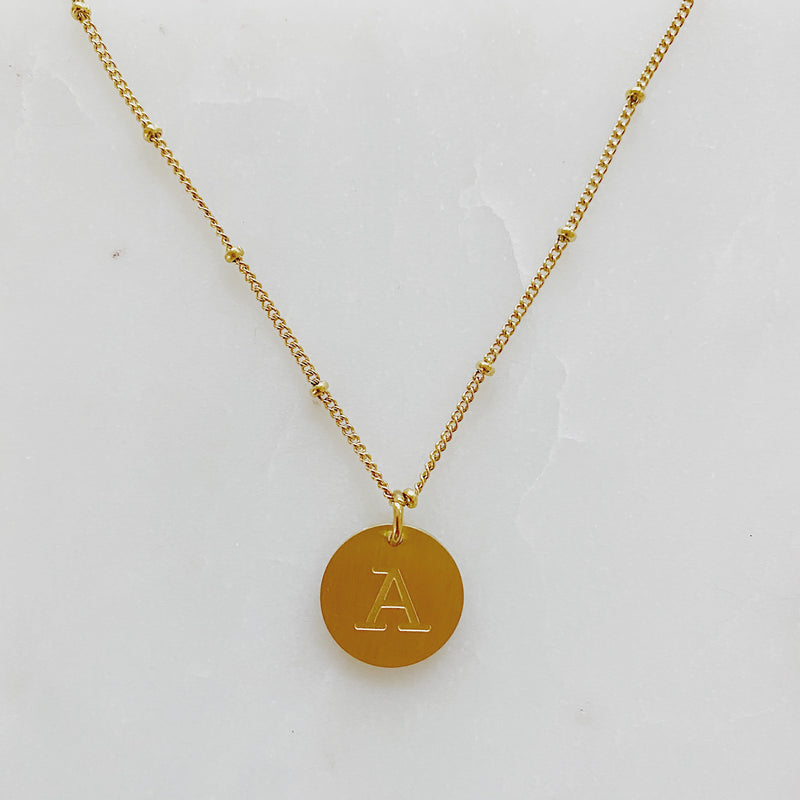 020 Coin Initial Necklace