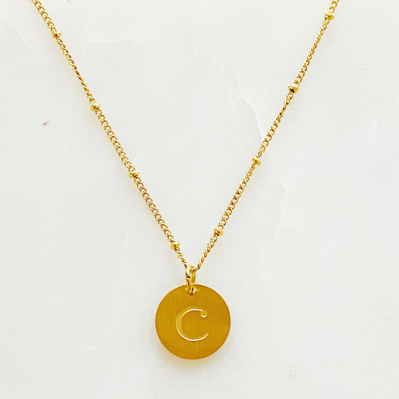 020 Coin Initial Necklace