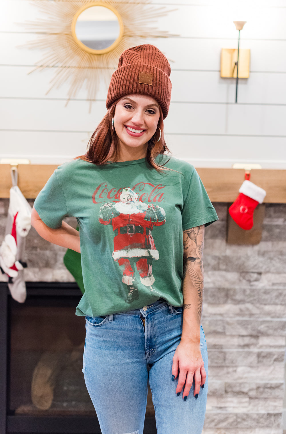 Santa Claus Coca Cola Boyfriend Tee