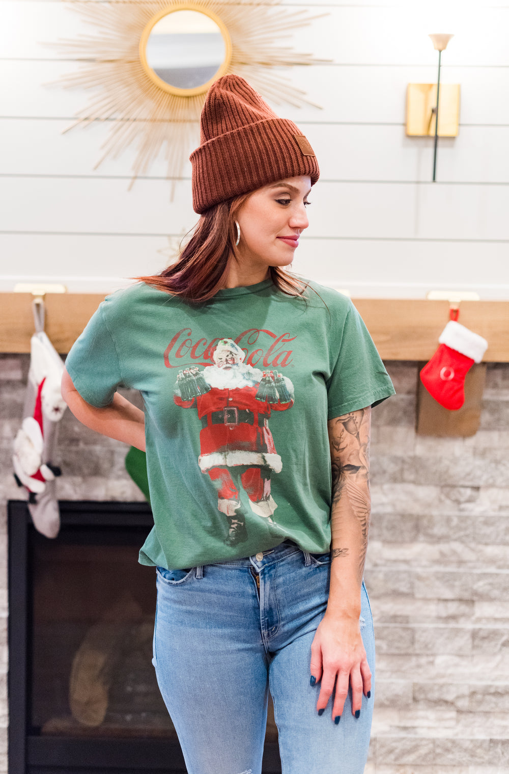 Santa Claus Coca Cola Boyfriend Tee