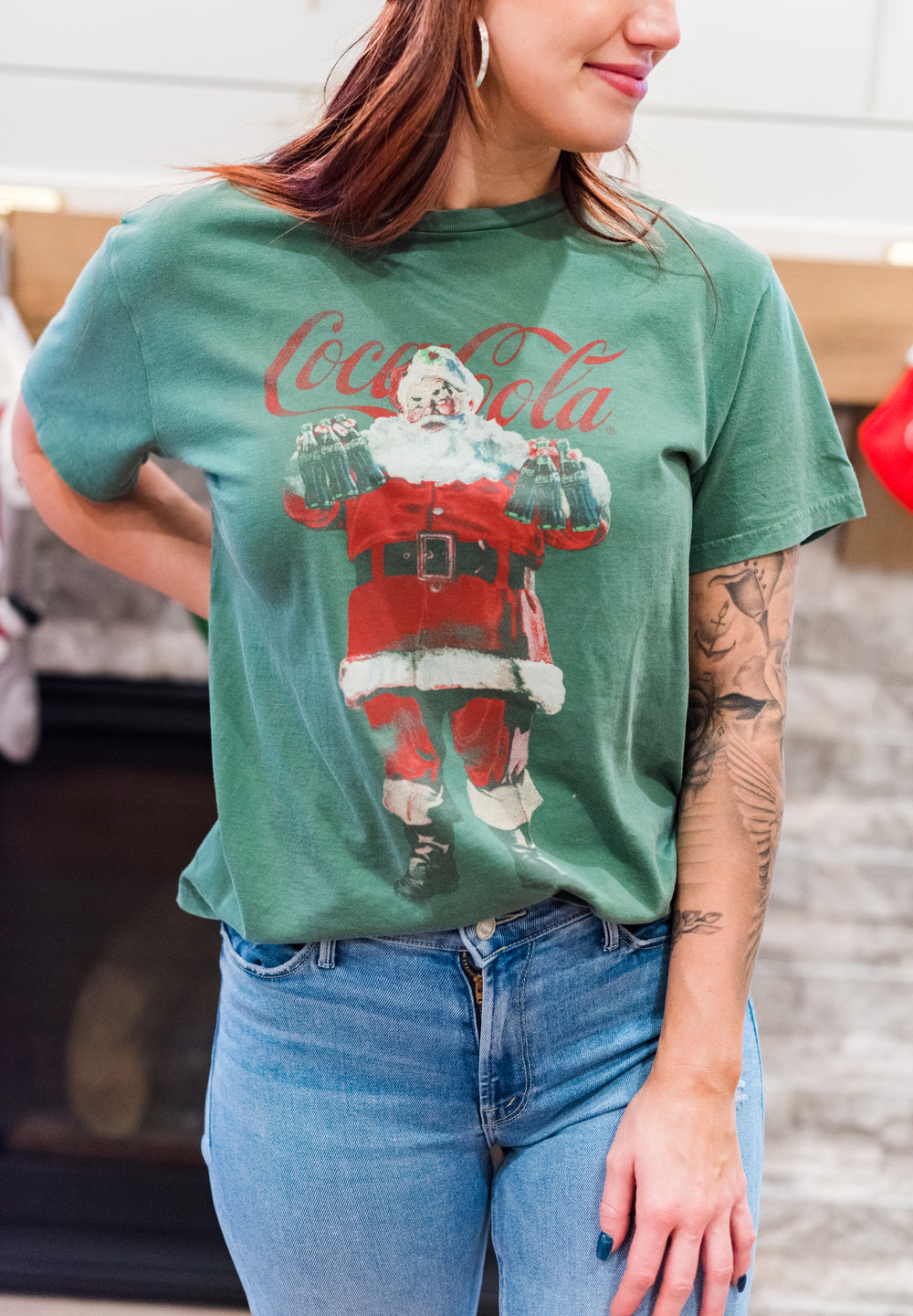 Santa Claus Coca Cola Boyfriend Tee