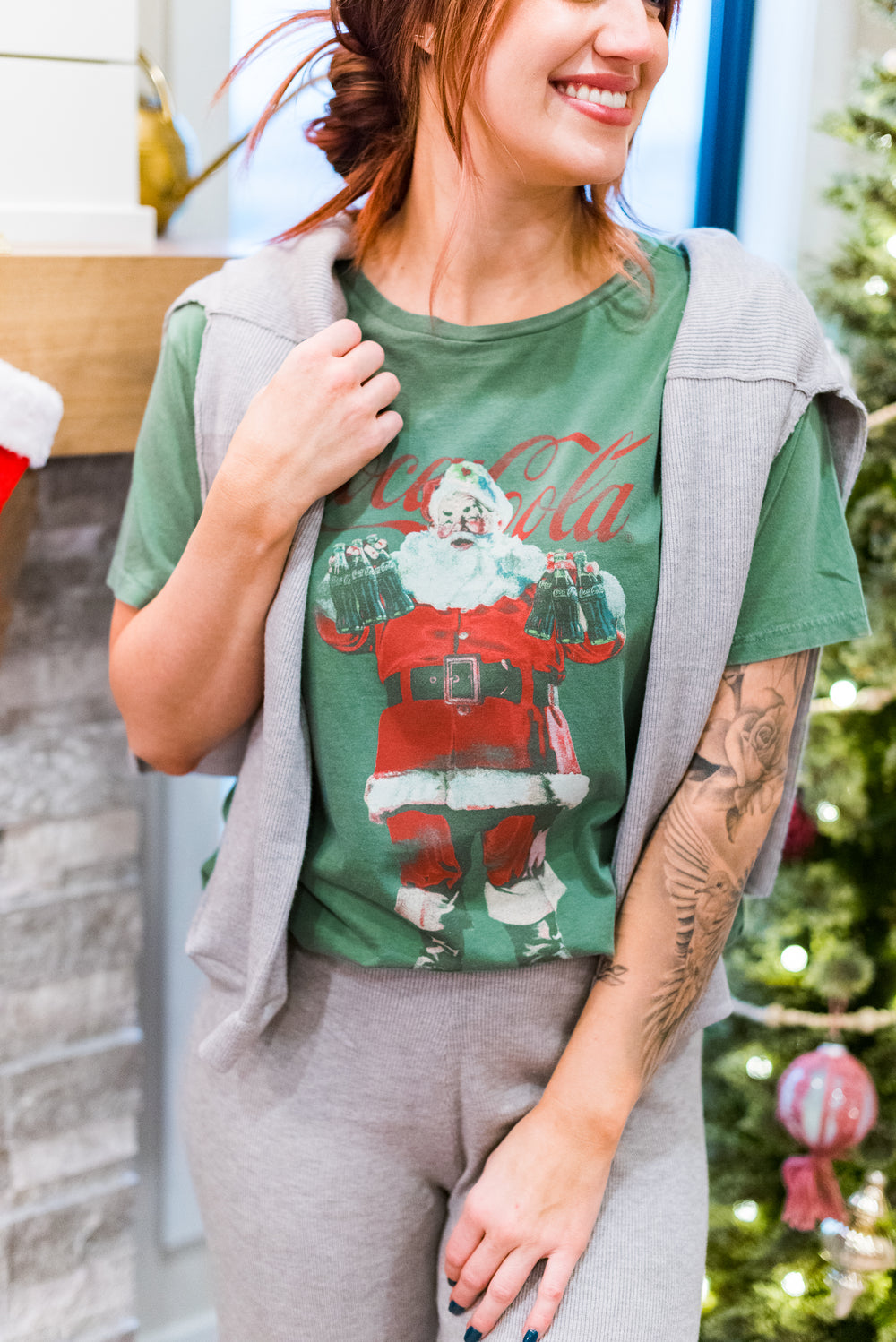 Santa Claus Coca Cola Boyfriend Tee